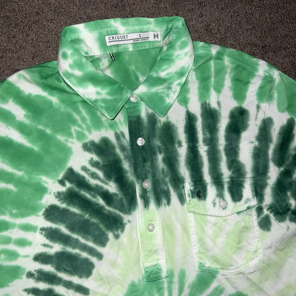 Criquet Austin FC Tie Dye Polo Shirt Mens Designed In Austin Pima Cotton Large